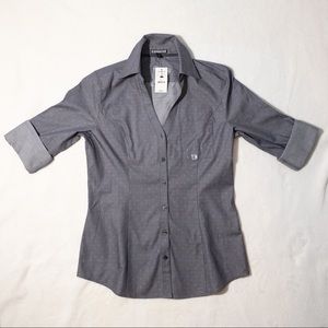 Express Button Down Shirt - Grey - Size Small Women’s